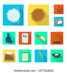 Vector design of raw and agricultural symbol. Collection of raw and ecological stock vector illustration.