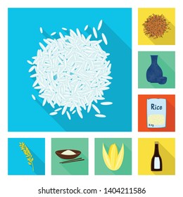 Vector design of raw and agricultural symbol. Collection of raw and ecological stock vector illustration.