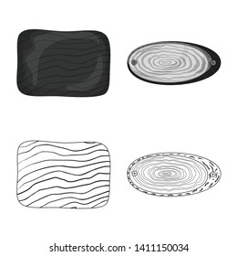 Vector design of raw  and forest  icon. Collection of raw  and hardwood stock vector illustration.