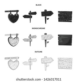 Vector design of raw and forest icon. Collection of raw and hardwood stock vector illustration.