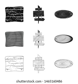 Vector design of raw and forest icon. Set of raw and hardwood stock vector illustration.