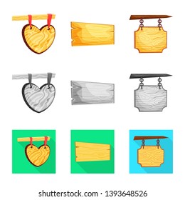 Vector design of raw  and forest  sign. Set of raw  and hardwood stock symbol for web.