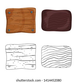 Vector design of raw  and forest  sign. Collection of raw  and hardwood stock vector illustration.