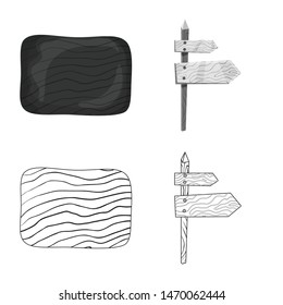 Vector design of raw and forest sign. Set of raw and hardwood stock symbol for web.