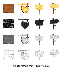 Vector design of raw  and forest  symbol. Set of raw  and hardwood stock symbol for web.