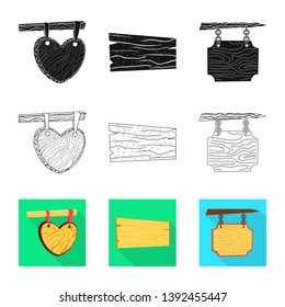 Vector design of raw  and forest  symbol. Collection of raw  and hardwood stock symbol for web.