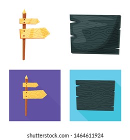 Vector design of raw and forest symbol. Collection of raw and hardwood stock symbol for web.