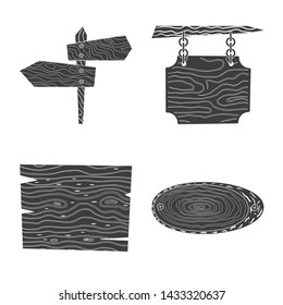 Vector design of raw and hardwood sign. Collection of raw and wood stock symbol for web.
