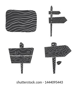 Vector design of raw and hardwood symbol. Set of raw and wood stock vector illustration.