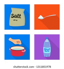 Vector design of raw  and kitchen  icon. Collection of raw  and sea stock symbol for web.