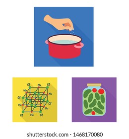 Vector design of raw and kitchen symbol. Set of raw and sea vector icon for stock.