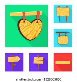 Vector design of raw  and wooden sign. Collection of raw  and forest  stock vector illustration.