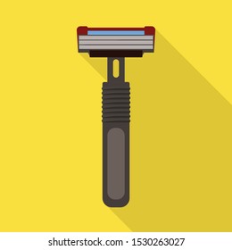 Vector design of razor and hair icon. Graphic of razor and shaving stock symbol for web.