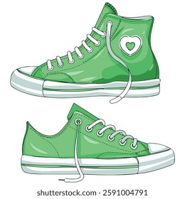 Vector Design of Realistic Red Sneakers