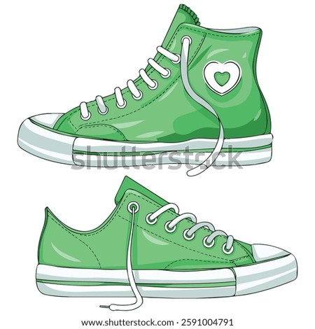 Vector Design of Realistic Red Sneakers