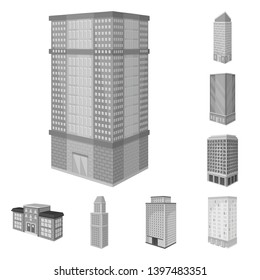 Vector design  realty and modern logo. Collection  realty and building stock vector illustration.