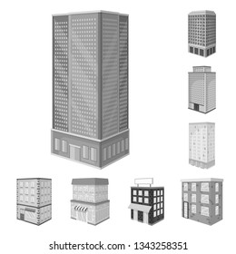 Vector design of realty and modern sign. Set of realty and building stock symbol for web.