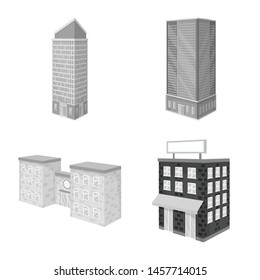 Vector design of realty and modern symbol. Set of realty and building vector icon for stock.