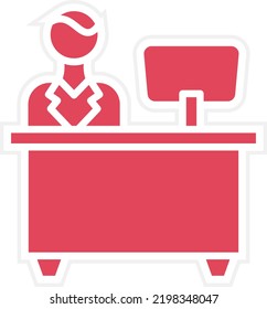 Vector Design Reception Desk Icon Style