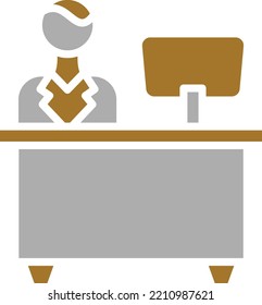 Vector Design Reception Desk Icon Style