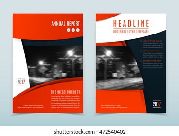 Vector design of the red annual report. Vector template of flyer for your business in A4 size. Corporate style of presentation.