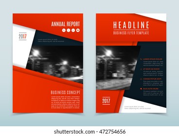 Vector design of the red annual report. Vector template of flyer for your business in A4 size. Corporate style of presentation.