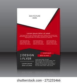 Vector Design Of The Red And Black Flyer Whit Place For Pictures. It Is A Poster Template For Your Business.