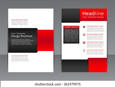 Vector design of the red and black flyer, cover, brochure, poster, report. Vector template for your business in A4 size.
