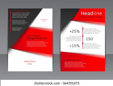 Vector design of the red and black flyer, cover, brochure, poster, report. Vector template for your business in A4 size.