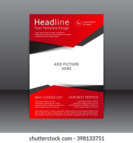 Vector Design Of The Red And Black Flyer, Cover, Brochure, Poster, Report With Place For Text. Vector Template For Your Business In A4 Size.