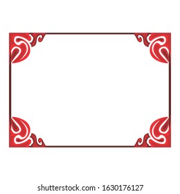 Vector Design of a Red Flower Ornament Frame with a Nature Theme