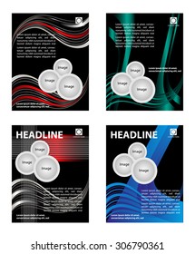 Vector design of the red flyer whit black elements and place for text
