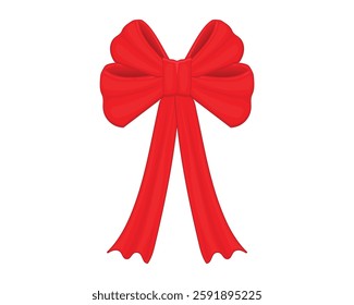 vector design of a red gift ribbon which is usually used as decoration to beautify the appearance of gifts or prizes