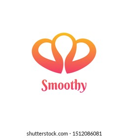 Vector design of a red heart shape logo.