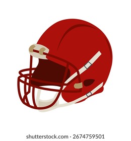 Projeto vetorial de um capacete vermelho em um jogo de futebol americano.