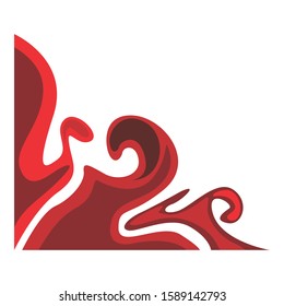 Vector Design of Red Leaf Ornaments