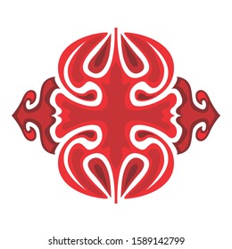 Vector Design of Red Leaf Ornaments