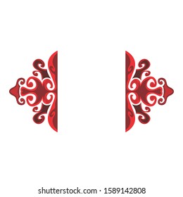Vector Design of Red Leaf Ornaments