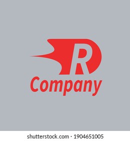 Vector design of red logo with grey background