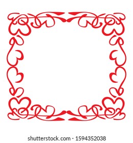 Vector Design of a Red Love Ornament Frame with a Love Theme