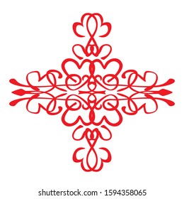 Vector Design of Red Love Ornaments