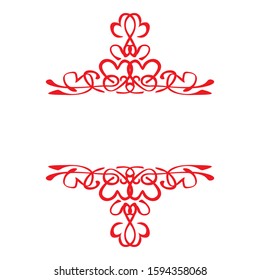 Vector Design of Red Love Ornaments