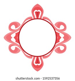Vector Design of a Red Rope Ornament Circle Frame with a Line Theme