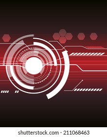 Vector For Design Red Technology Background