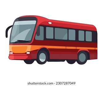 vector design red tour bus transport icon isolated