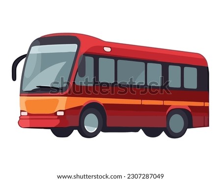 vector design red tour bus transport icon isolated