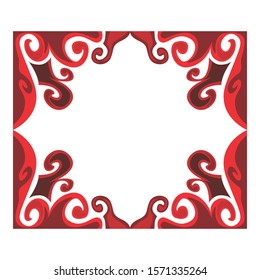 Vector Design of a Red Wave Pattern Frame with a Ocean Theme