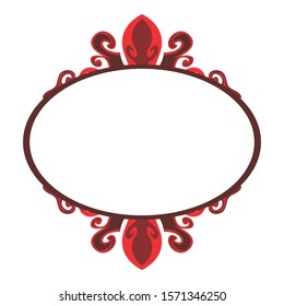 Vector Design of a Red Wave Pattern Frame with a Ocean Theme