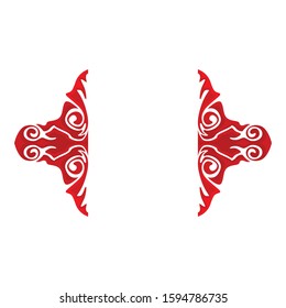 Vector Design of Red Wood Ornaments