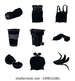 Vector design of refuse and junk icon. Collection of refuse and waste stock vector illustration.